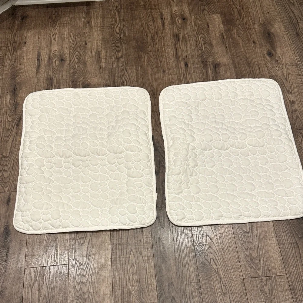 Artistic Linen Standard Pillow Sham Set (2) Ivory Quilted Textured Oval Pattern